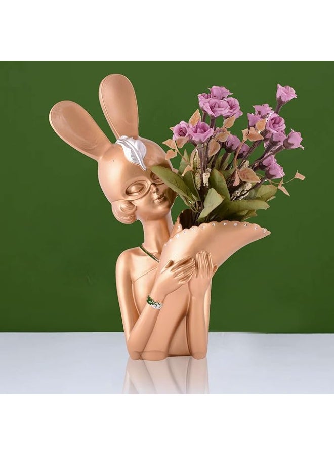 Decorative Flower Vases showpiece for Living Room, Bedroom, Kitchen, Dining Room, Office Decoration Home Decor 14 Inch(Peach) - Image 1